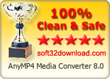 AnyMP4 Media Converter 8.0 Clean & Safe award